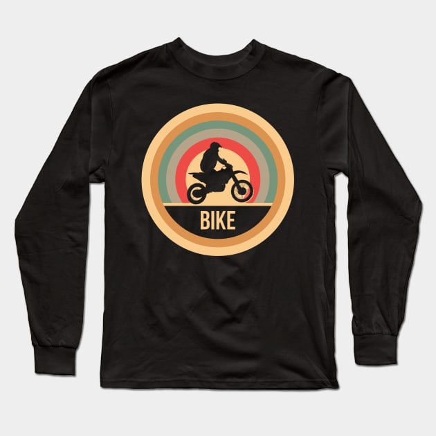 Retro Vintage Motorbike Gift For Motorcyclists Long Sleeve T-Shirt by OceanRadar